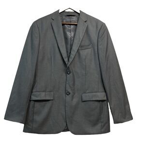 PERRY ELLIS mens solid gray‎ sport coat suit jacket blazer 42 R